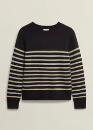 Destiny Sparkle Stripe Sweater , Black Multi, hi-res