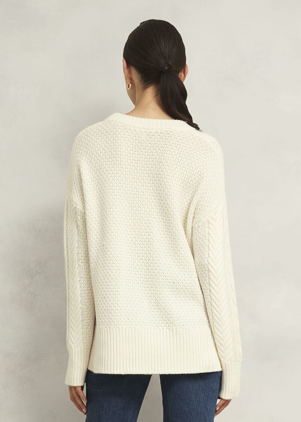 Nell Chunky Cable Sweater, Hobbs Ivory, hi-res