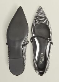 Sabina Jewelled Mary Janes, Silver, hi-res