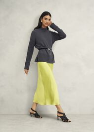 Gaskell Co-Ord Wool Cotton Sweater, Dark Grey Marl, hi-res