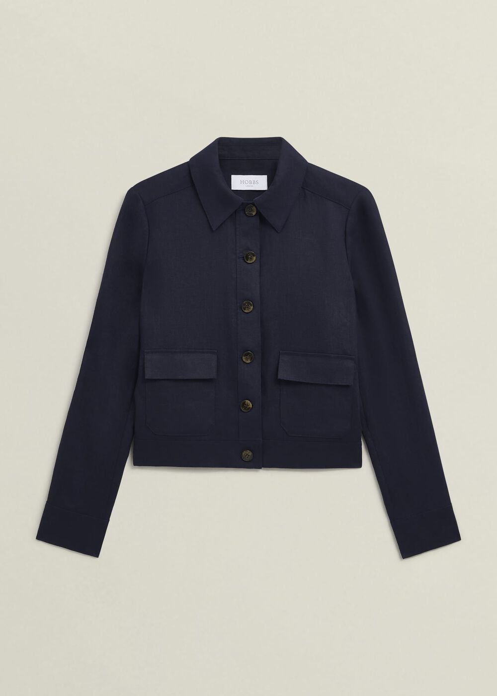 Clarence Linen Jacket, Navy, hi-res
