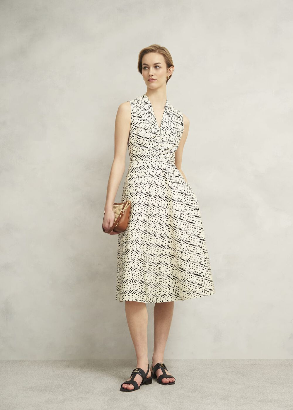 Ruthie Spot Dress, Cream Black, hi-res