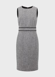 Elle Wool Dress, Black White, hi-res
