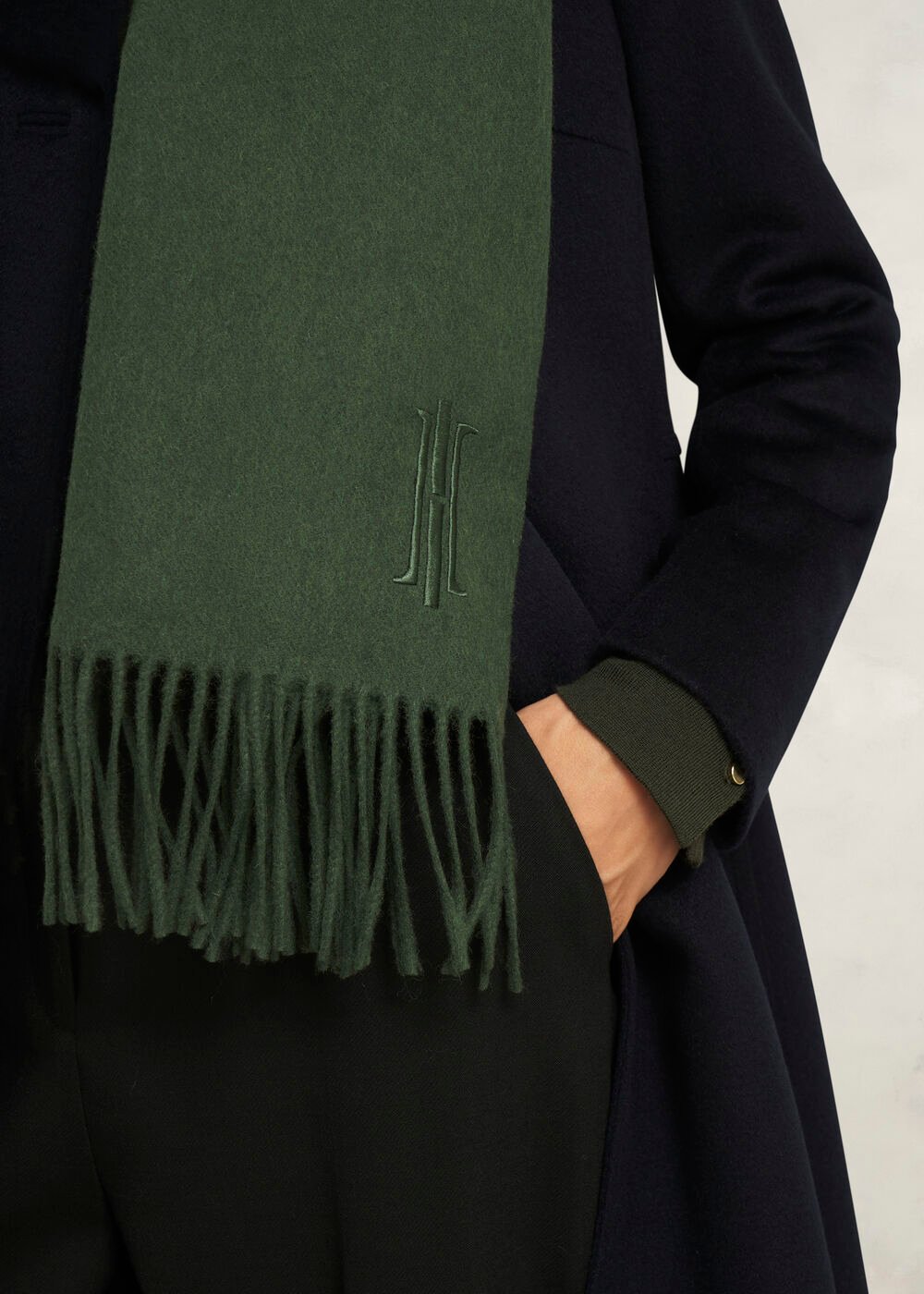 Emery Scarf, Dark Green, hi-res