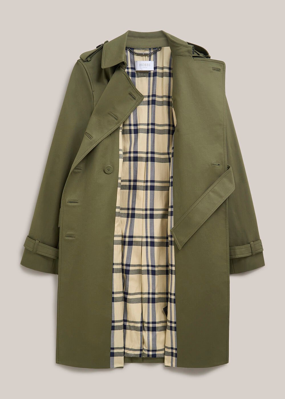 Skylar Shower Resistant Trench Coat, Olive Green, hi-res