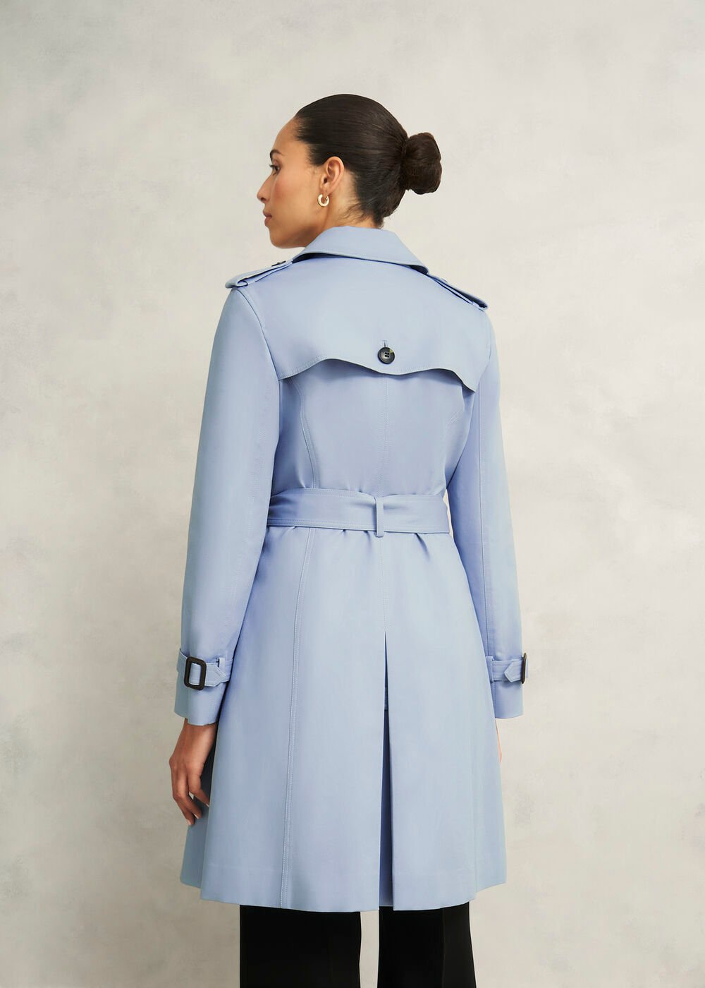 Petite Skylar Shower Resistant Trench Coat, Pale Blue, hi-res