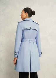 Petite Skylar Shower Resistant Trench Coat, Pale Blue, hi-res