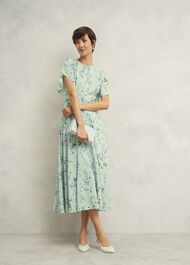 Jas Leather Clutch Bag, Sage Green, hi-res