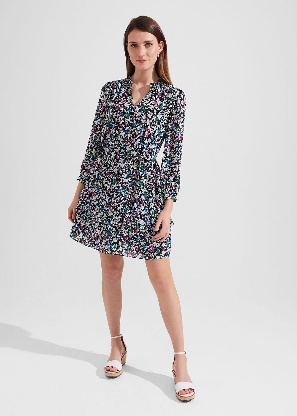 Selina A-Line Dress, Navy Multi, hi-res