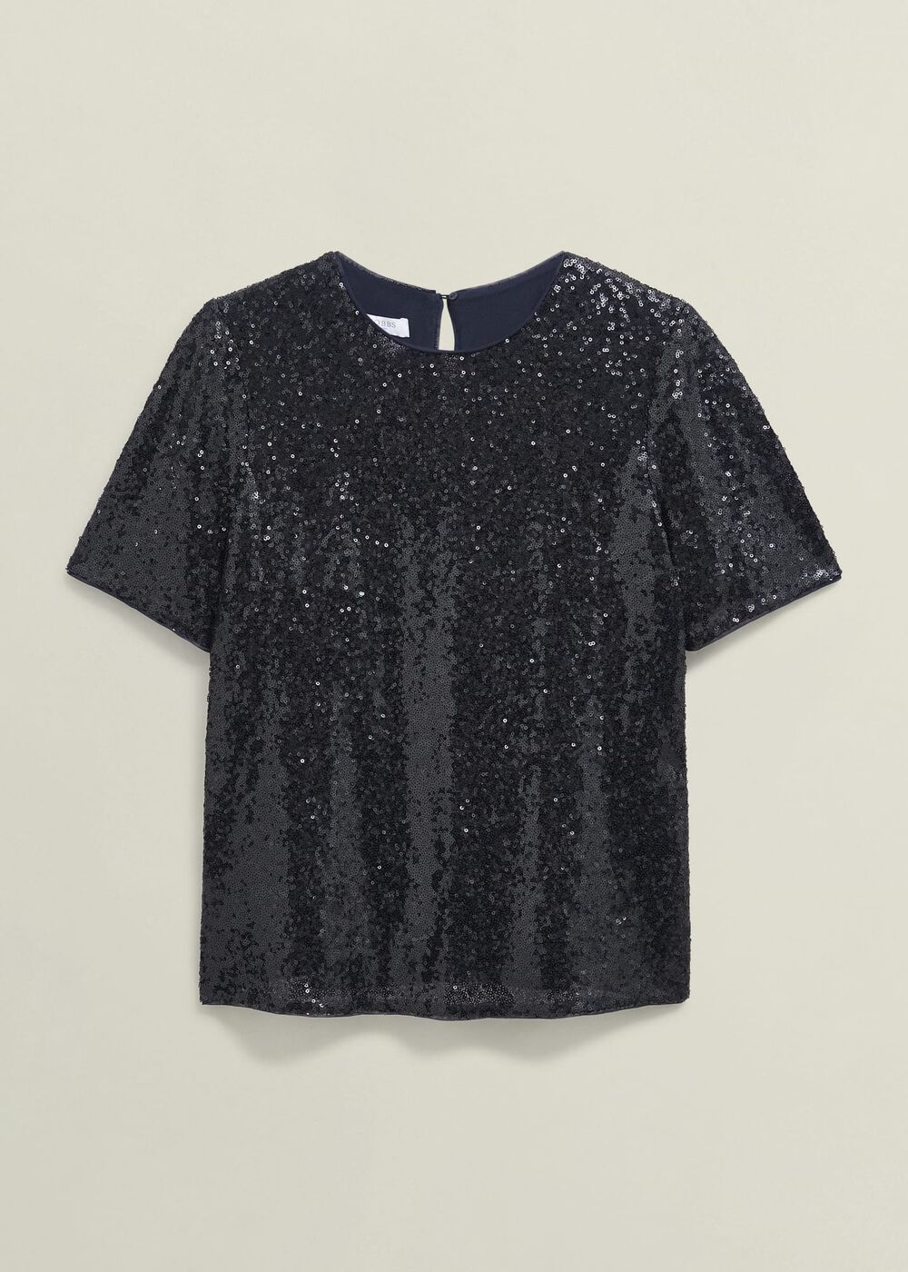 Lilibet Sparkle Sequin Short Sleeve Top, Hobbs Navy, hi-res
