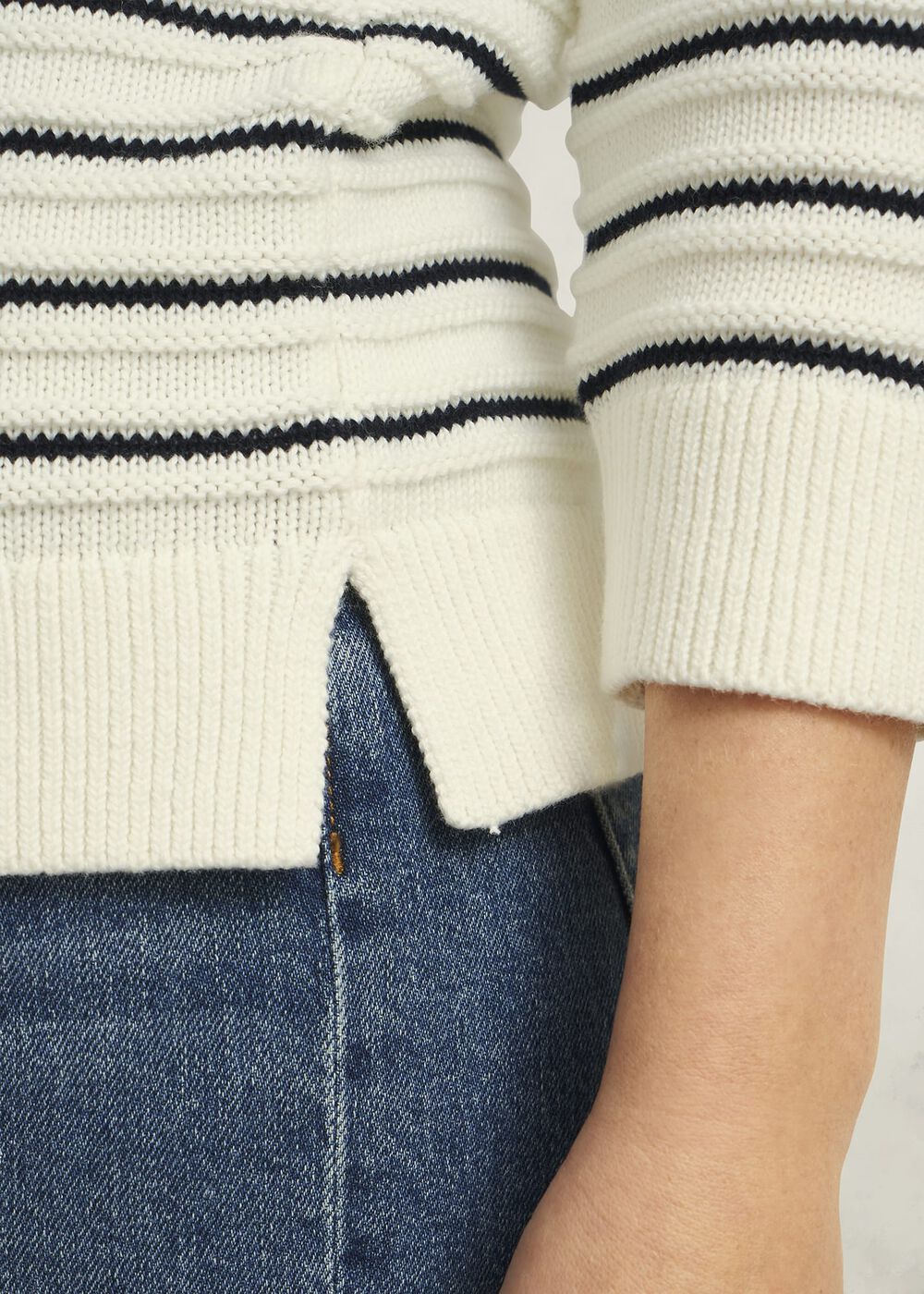 Annalise Sweater, Navy Warm Ivory, hi-res
