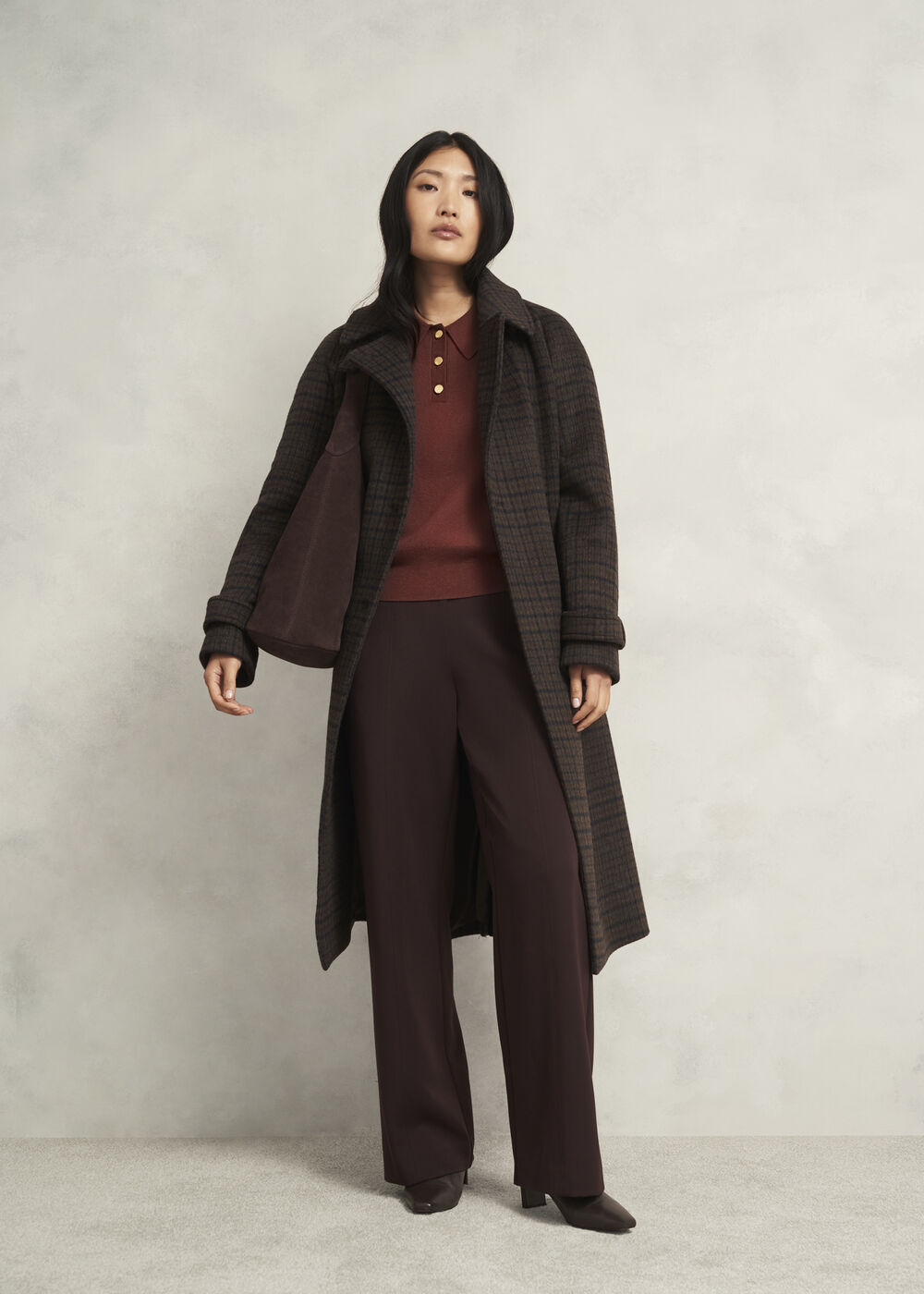 Connie Polo Sweater, Cinnamon Brown, hi-res