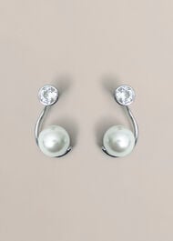 Robyn Glass Earrings, Silver, hi-res