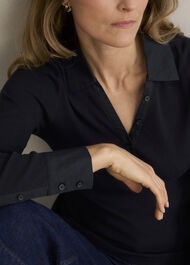 Lennox Ribbed Shirt, Hobbs Navy, hi-res