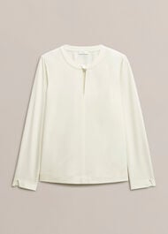 Janey Ponte Tunic Top, Ivory, hi-res