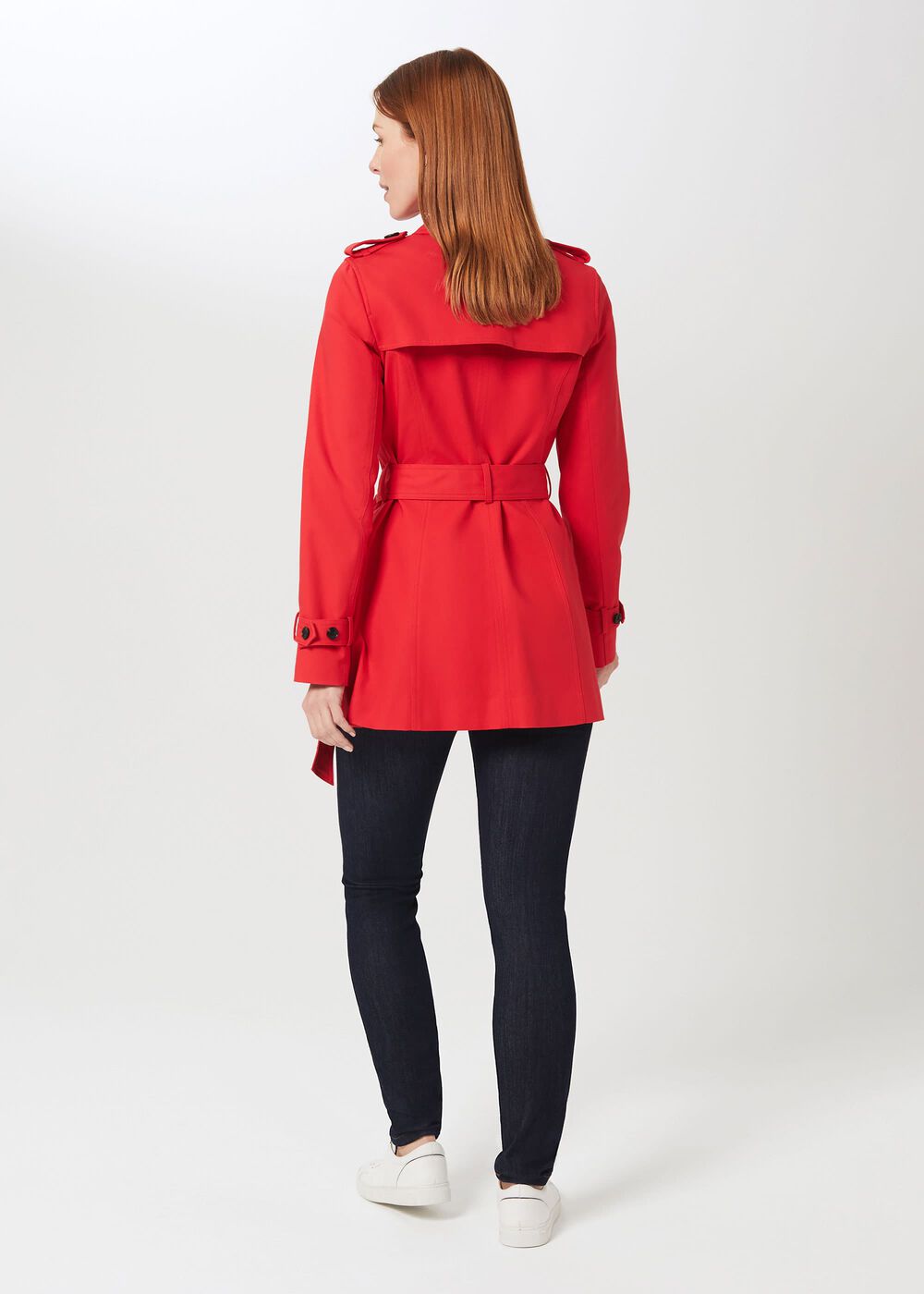 Ella Water Resistant Trench Coat, Red, hi-res