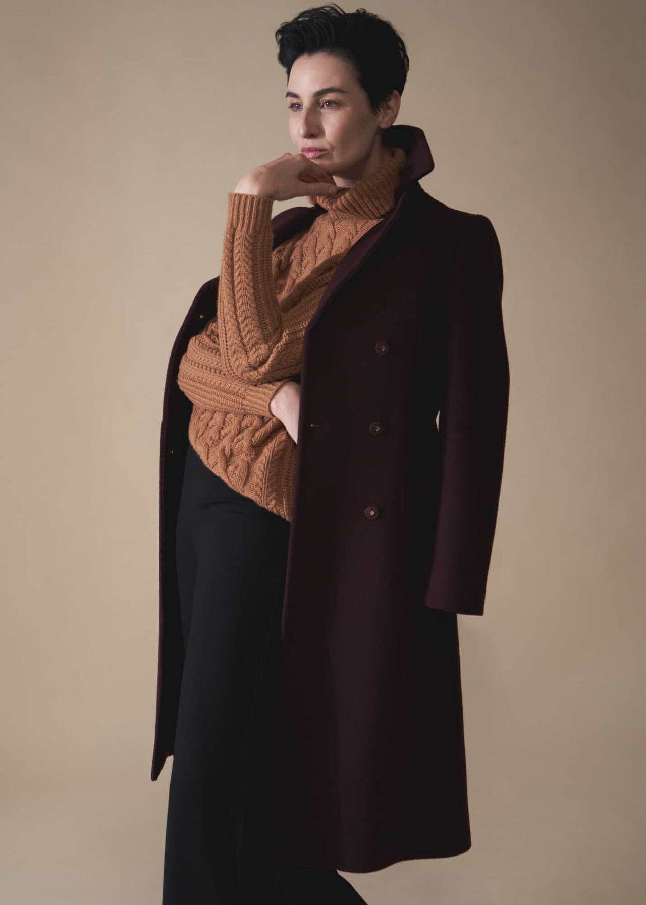 Burberry Wool Wrap Coat , Size: 06