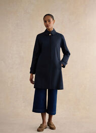 Vivienne Shower Resistant Trench Coat, Navy, hi-res