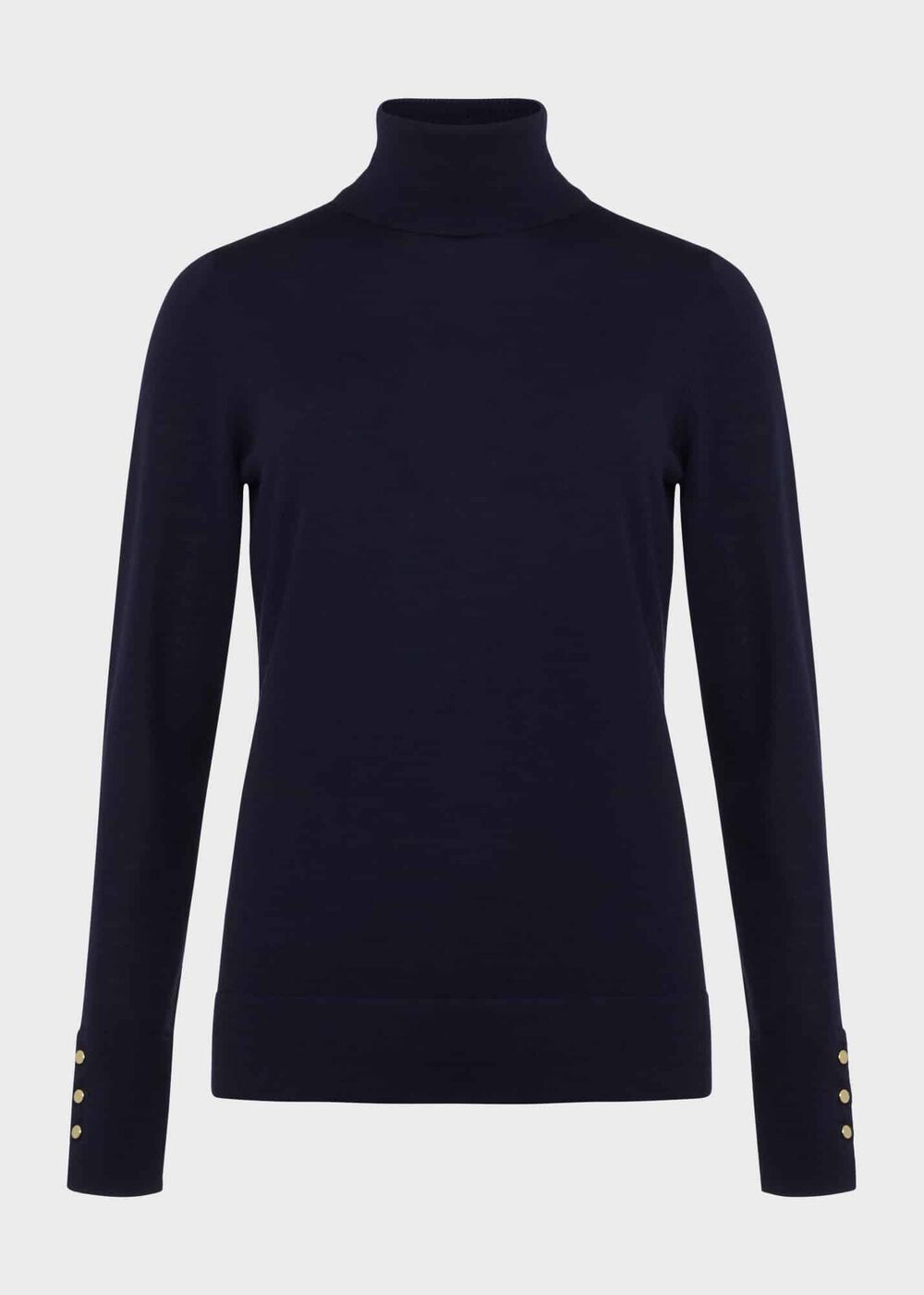 Lara Merino Wool Roll Neck Sweater, Navy, hi-res