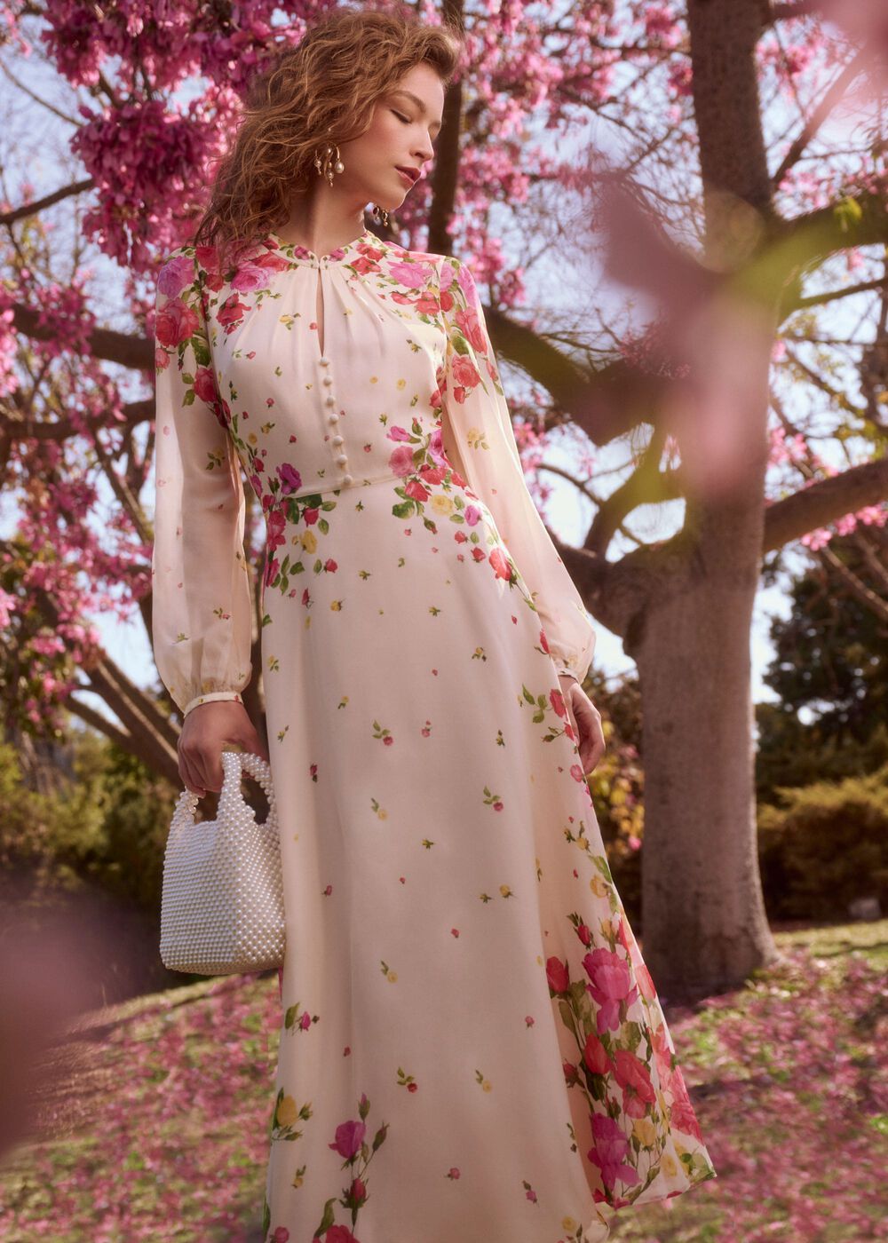 Eva Floral Silk Dress Outfit, , hi-res
