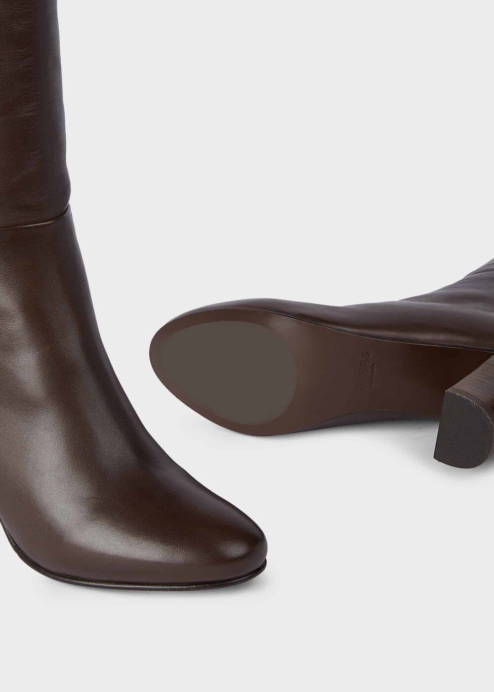 Anastasia Leather Knee High Boots, Dark Brown, hi-res