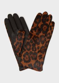 Emma Leather Glove, Leopard, hi-res