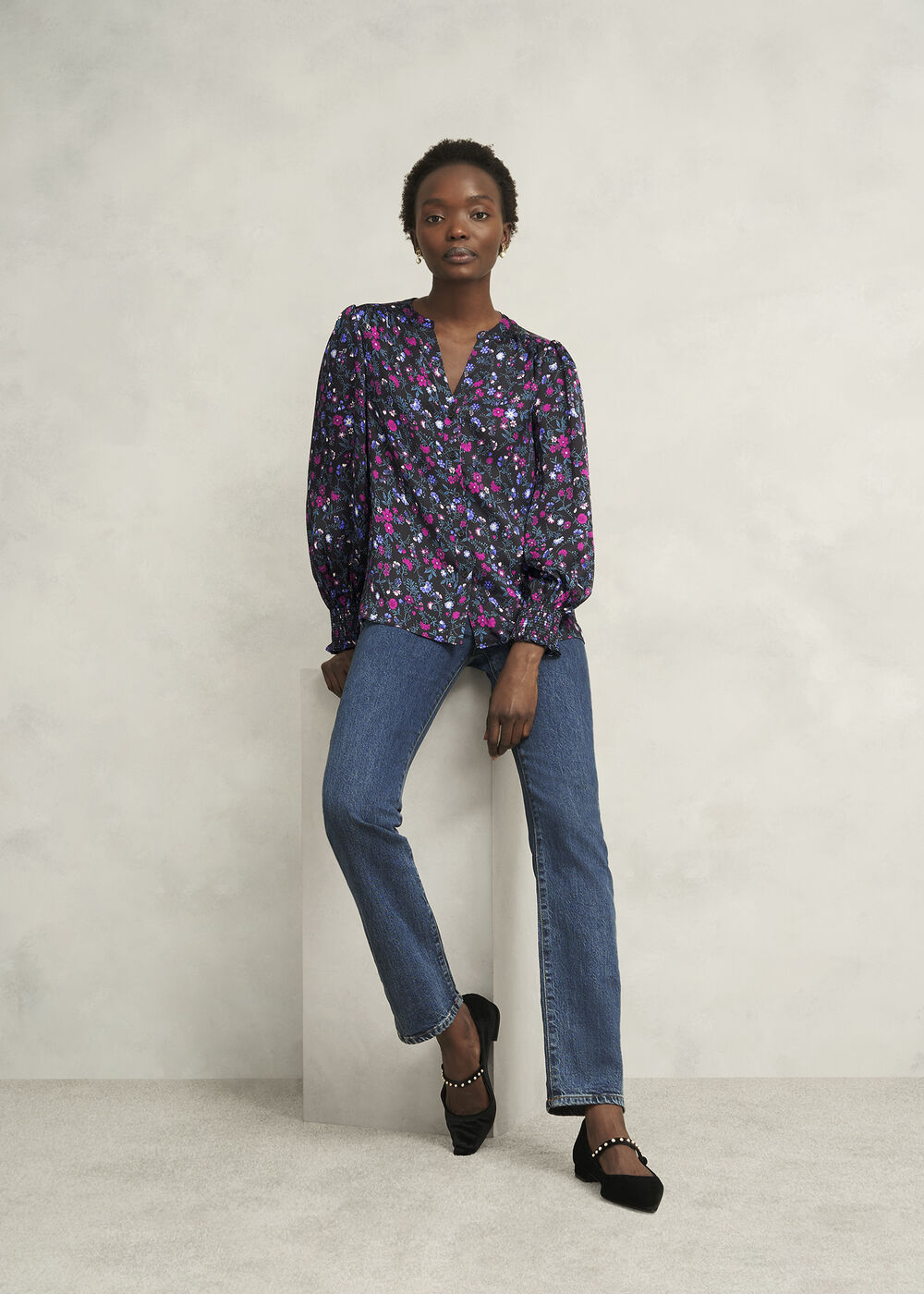 Tasha Blouse, Black Multi, hi-res