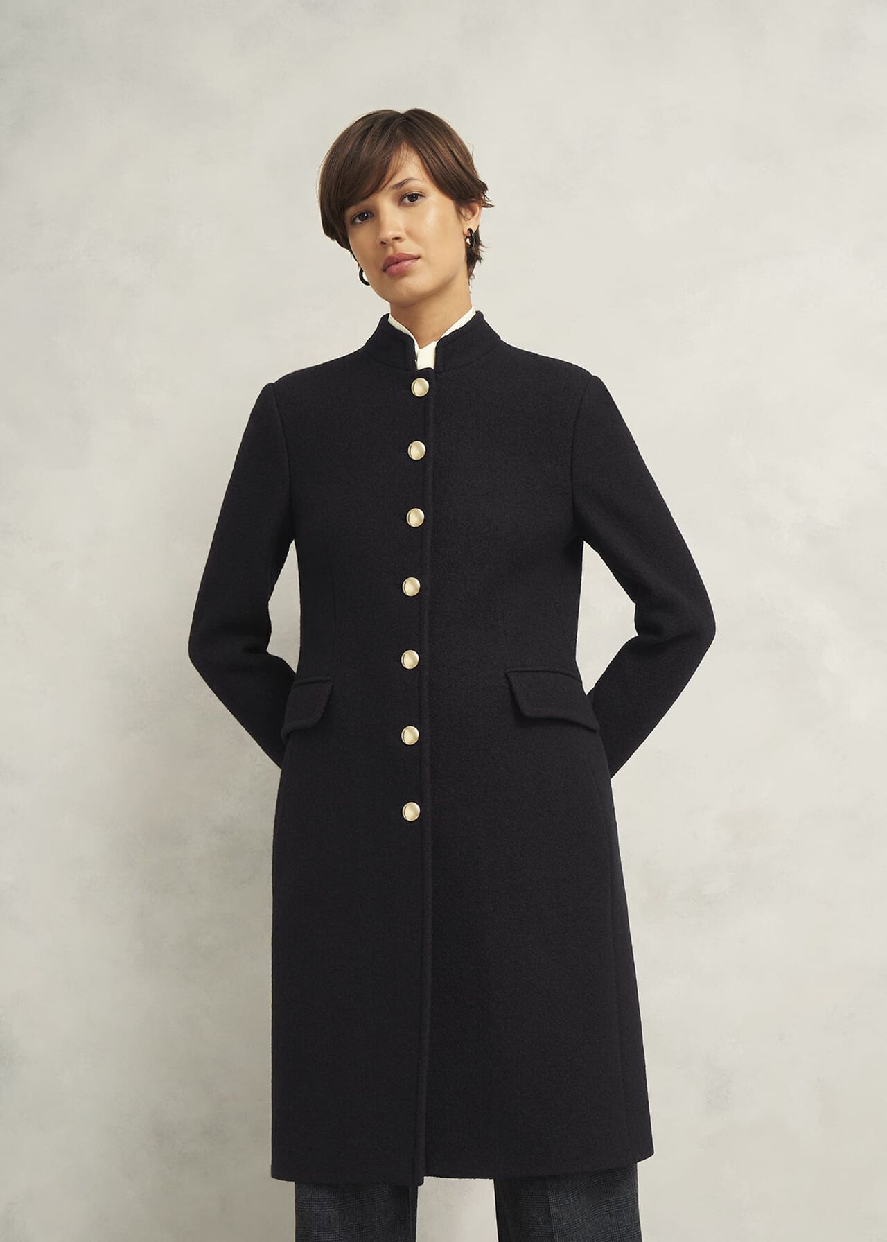 Wilma Wool Coat, Black, hi-res