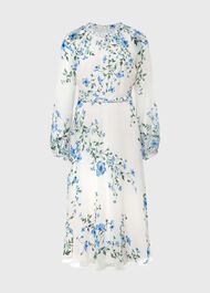 Renee Silk Floral Dress, Cream Multi, hi-res