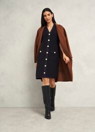 Tatton Cotton Blend Knitted Dress, Black, hi-res
