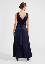 Jemma Satin Maxi Dress, Midnight Navy, hi-res