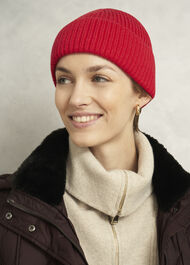 Philipa Knit Hat With Wool , Red, hi-res