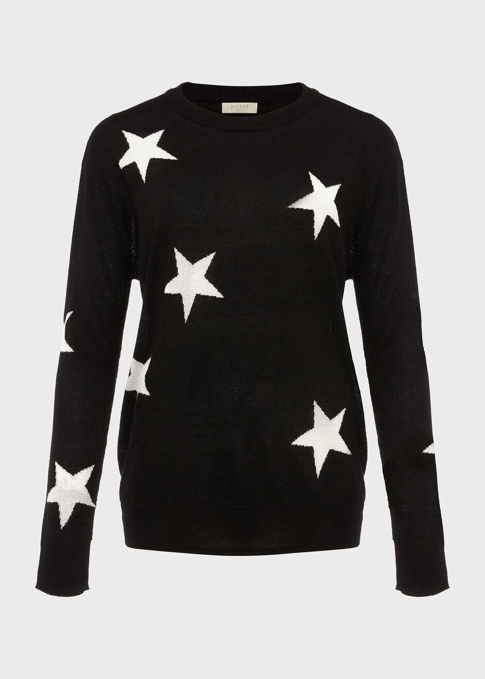 Deborah Sparkle Star Jumper, Black Silver, hi-res