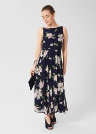 Petite Carly Floral Dress, Navy Multi, hi-res