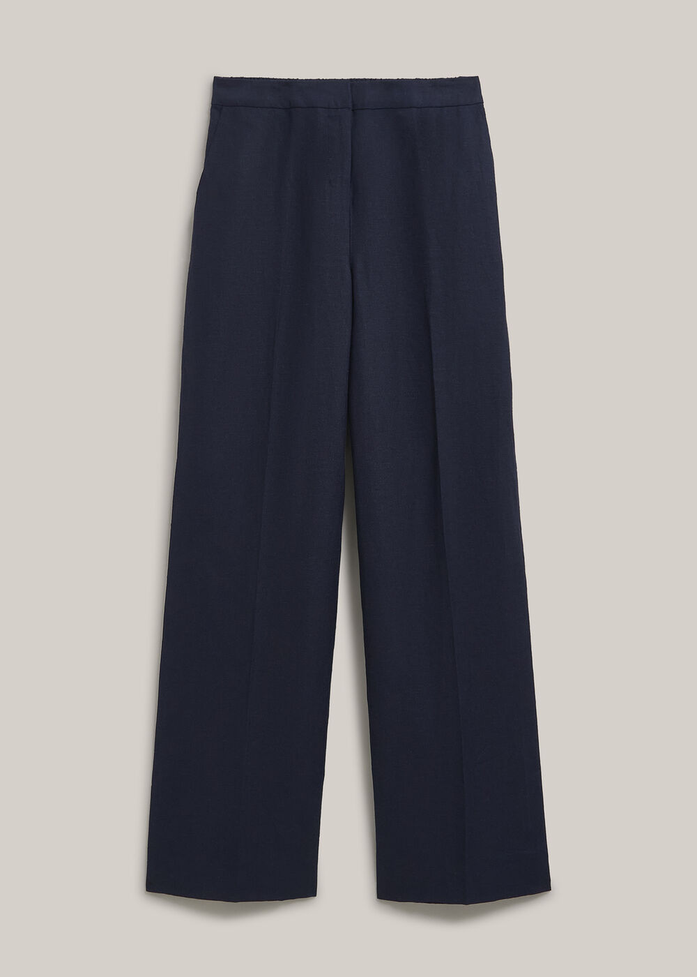 Petite Alessia Linen Wide Pants, Navy, hi-res