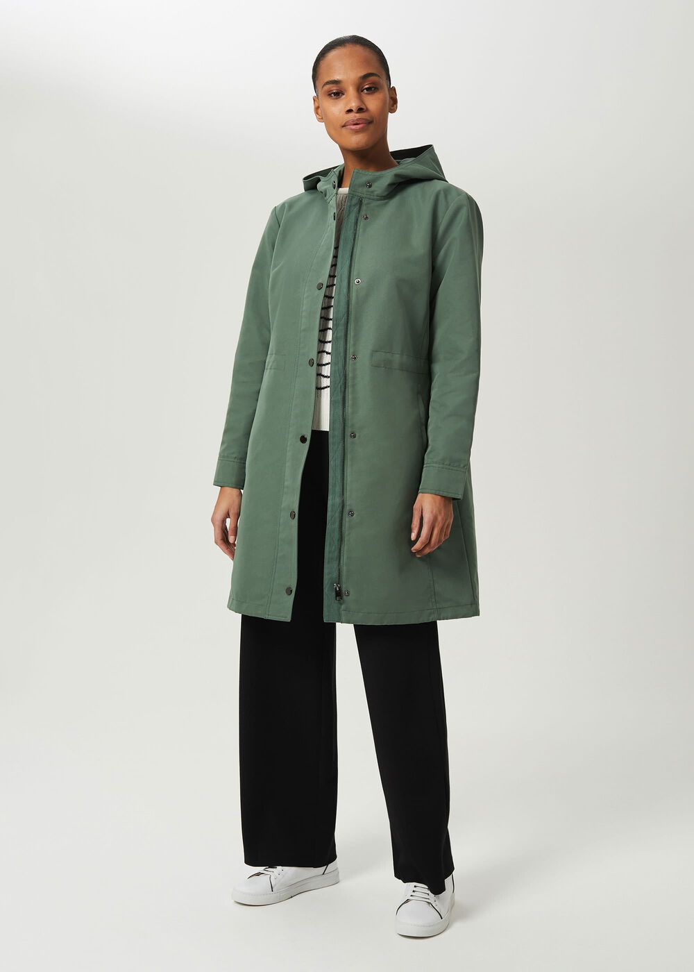 Kathy Water Resistant Parka With Hood, Dark Sage Green, hi-res