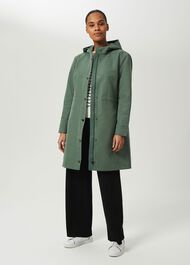 Kathy Water Resistant Parka With Hood, Dark Sage Green, hi-res