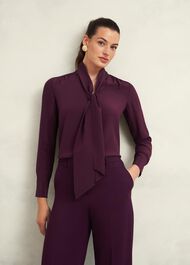 Mimi Silk Blouse, Warm Plum, hi-res