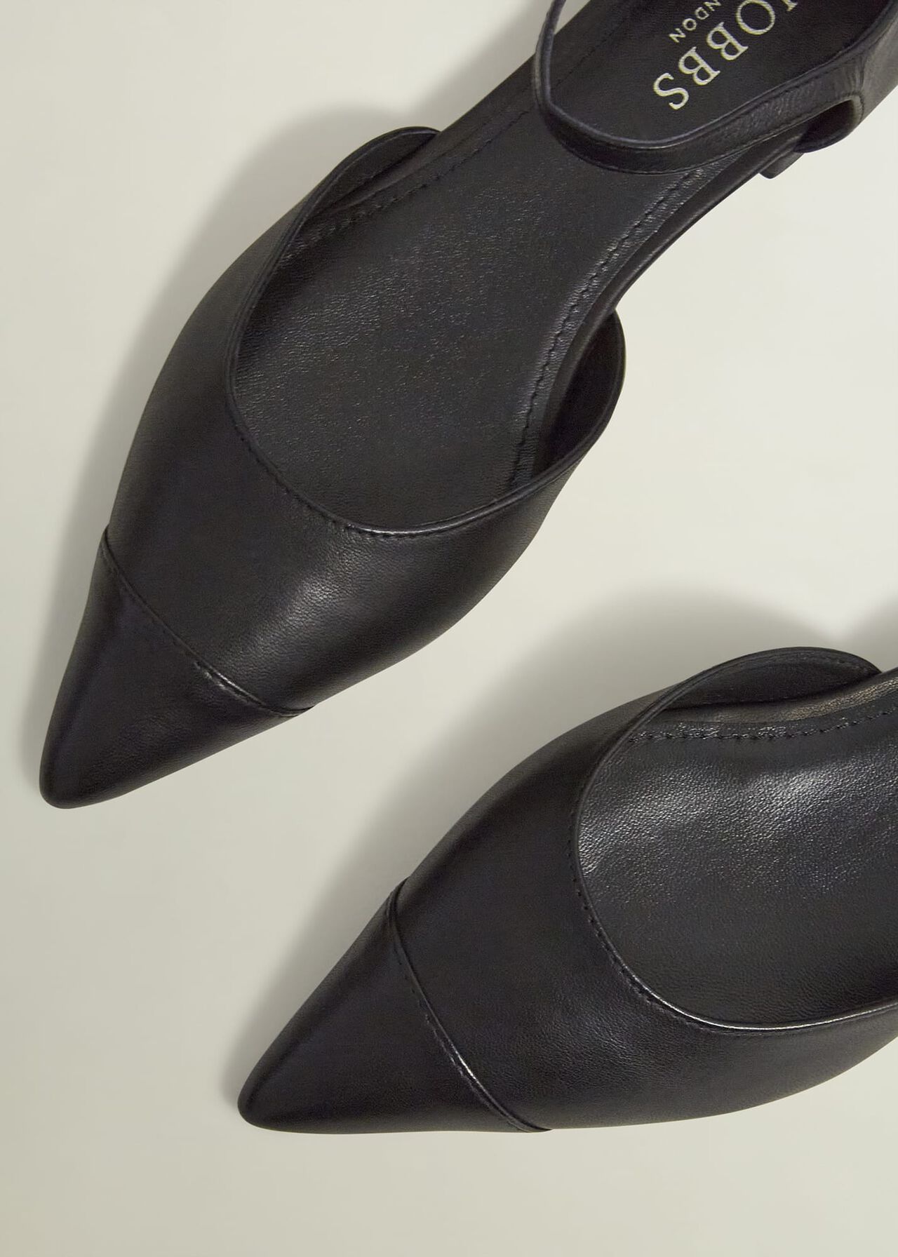 Seren Leather Flats, Black, hi-res