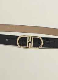 Kiera Leather Belt, Black, hi-res