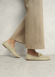 Pheobe Leather Loafers, Chalk Beige, hi-res