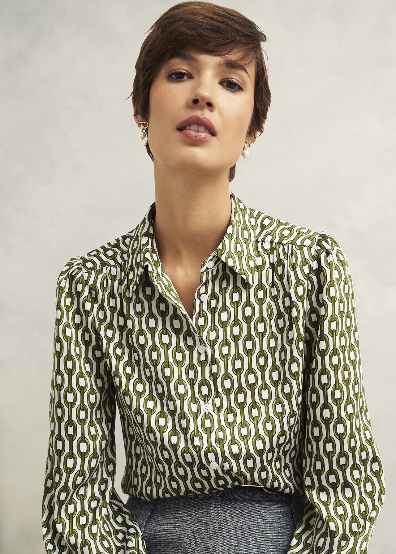 Tallie Shirt, Ivory Green, hi-res