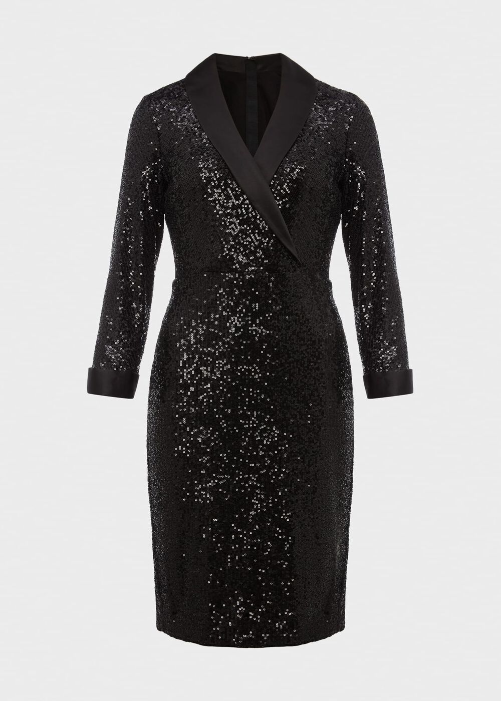 Carys Sequin Tux Dress, Black, hi-res