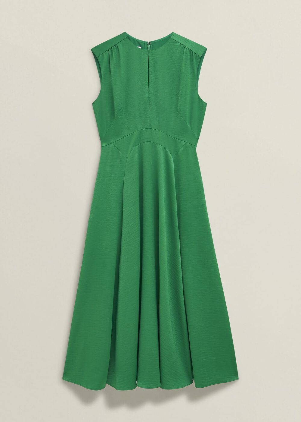 Isobel Satin Midi Dress, Amethyst Green, hi-res