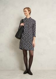 Marlena Dress, Navy Cream, hi-res