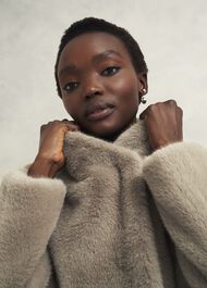 Tarini Faux Fur Coat, Mink, hi-res