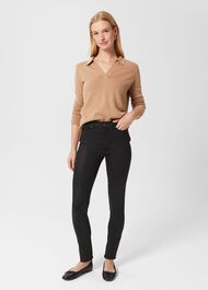 Gia Coated Skinny Jeans, Black, hi-res