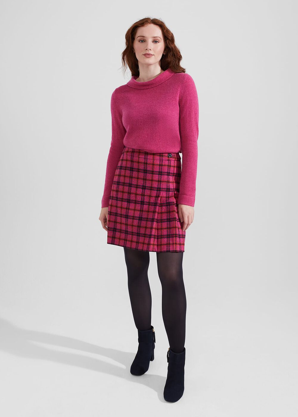 Audrey Wool Cashmere Sweater, Pink Marl, hi-res