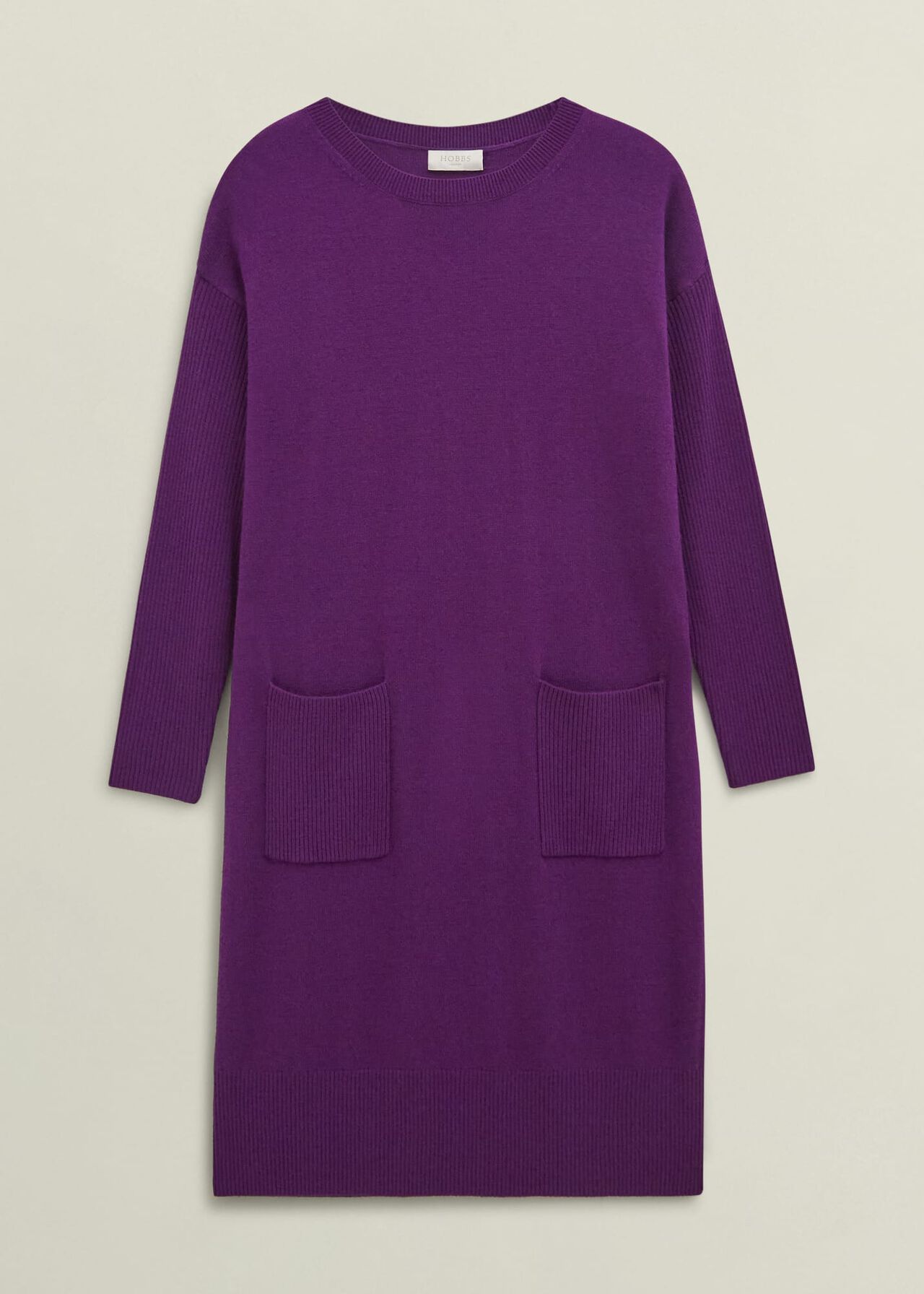 Devora Knitted Dress With Cashmere, Vibrant Purple, hi-res
