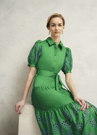 Rosette Broderie Dress, Cilantro Green, hi-res